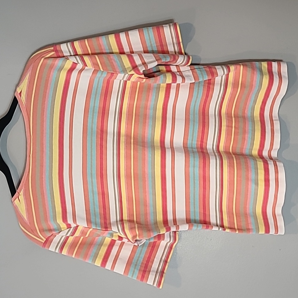 Vintage 90s striped tee Comfy Size XL Made In The USA Preppy Summer Coastal - Picture 3 of 5